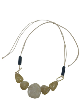 atmshop波西米亚异形亚克力吊坠长项链民族复古可抽拉气质毛衣链