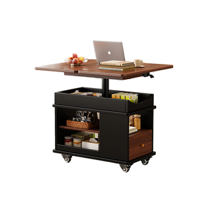 可移动升降茶几桌小推车阳台客厅沙发旁侧边的茶水柜床头置物窄柜