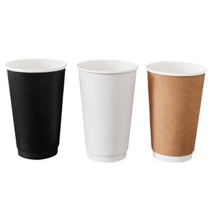 500ml一次性奶茶豆浆咖啡杯子带盖16oz外带打包热饮纸杯整箱特惠