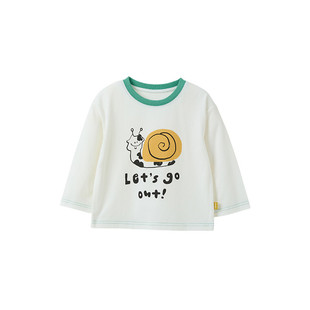 【新品】papa爬爬春季宝宝打底衫内搭男女宝长袖T恤纯棉圆领印花