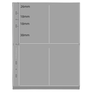 RINGNOTE卡册内页超透活页一格四格紧凑型小卡明信片铁夹孔卡页