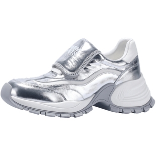 BellaLily2025春款奢潮银色老爹鞋女复古松糕鞋休闲鞋增高鞋潮鞋