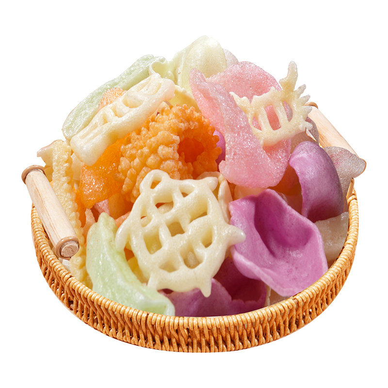 韩小欠虾片自己炸多合一彩色油炸大虾片休闲小吃零食膨化年货食品