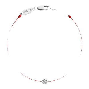 Redline/红绳女士Illusion闪耀0.05克拉圆形钻石白金绳制手链