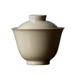 中式草木灰单个不烫手盖碗茶杯禅意功夫茶具手抓碗泡茶碗茶道定制