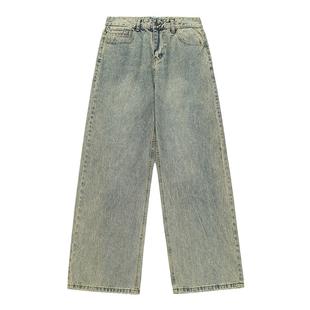 GOGOSOON春秋新款牛仔裤子2025男生直筒宽松美式水洗做旧复古潮流