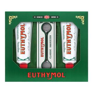 EUTHYMOL/悦滋木进口经典牙膏护理套装106g*2+挤压器 母亲节礼盒
