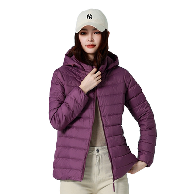 寒思 新款轻薄羽绒服女士休闲短款时尚羽绒可脱卸帽外套2380