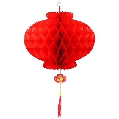 春节塑料蜂窝婚庆挂饰大红灯笼