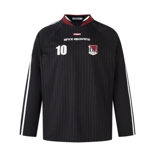 短句先生【球衫溯潮】复古条纹球衣风痞帅长袖 T恤