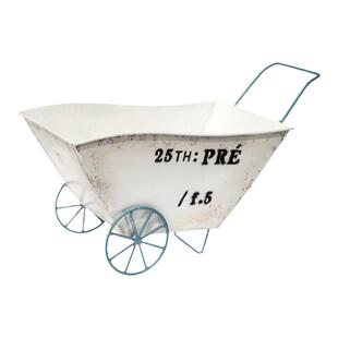 爱上花园出口日本户外园艺铁艺花盆小车提桶铁皮推车纸杯花盒