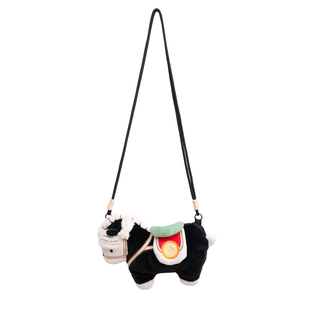 中国国家博物馆一匹黑马毛绒包包新中式文化可爱卡通包生日礼物