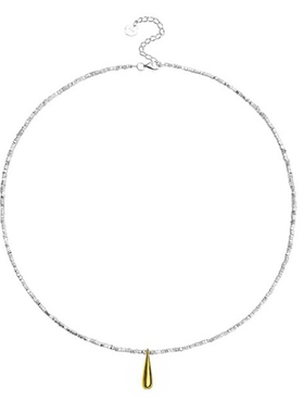 GGXR 925银 碎银子水滴项链锁骨链 耳饰通勤百搭锁骨叠戴颈链