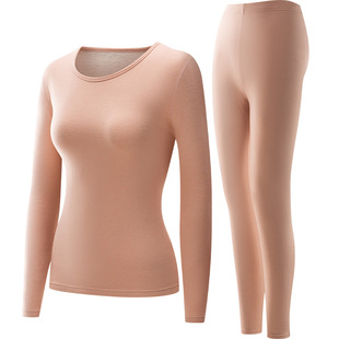 南极人保暖内衣女士无痕秋衣秋裤套装女款发热打底加绒德羊绒冬季