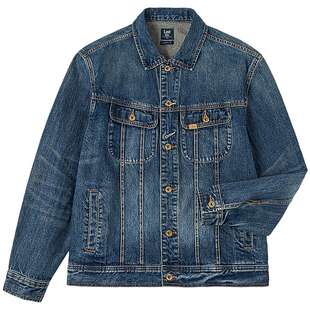 Lee商场同款25秋冬新品舒适版101+徽标中深蓝男骑士牛仔夹克外套