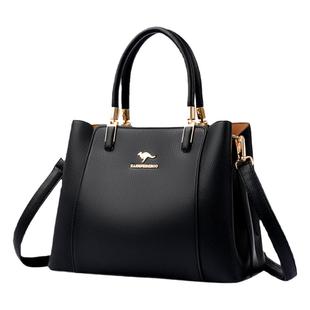 正品袋鼠女士手提包2025新款女包送妈妈中年大气真皮夏季斜挎包女