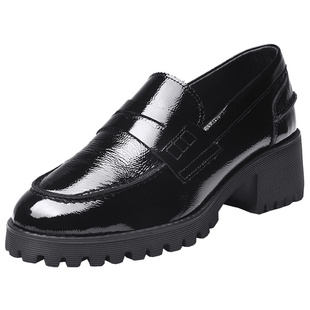 24Hrs西班牙24小时进口女士小牛皮单鞋 轻盈时尚厚底松糕鞋 25095