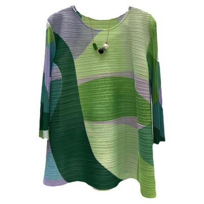 2025褶皱时尚套装三宅大码两件套