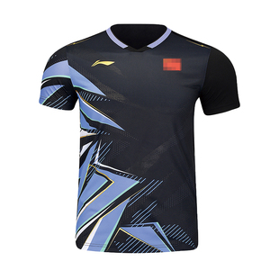 李宁羽毛球服运动服中青队比赛服大赛服速干T恤舒适透气凉爽