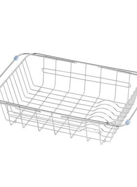 水槽沥水篮洗碗池沥水碗架伸缩不锈钢厨房置物架碗碟碗盘滤水收纳