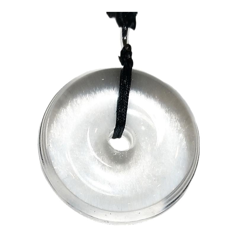 天然白水晶平安扣吊坠钥匙扣挂件