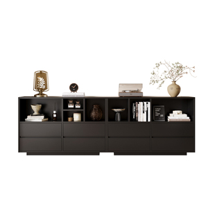 复古奶油风多功能书柜置物柜小户型客厅展示柜落地矮柜模块组合柜