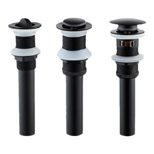 黑色全铜主体带提篮下水器防臭下水管面盆去水器带过滤网弹跳落水