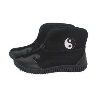 道士棉鞋男云勾太极棉靴女加绒保暖练功鞋防滑中高帮太极十方棉鞋