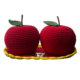 苹果平安喜乐车载摆件手工diy材料包毛线编织汽车家宅买新车礼物