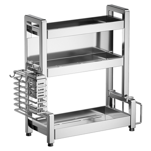 不锈钢厨房置物架多功能调料品架灶台调味品油盐酱醋瓶灌台面收纳