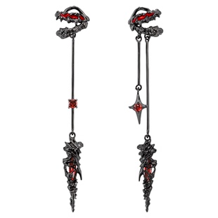 暗黑龙骨原创设计无耳洞耳夹小众耳骨夹无性别黑红色酷潮耳挂