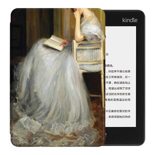 白裙少女油画kindlepaperwhite6保护套22/24青春版kpw5定制oasis