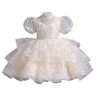 女童礼服儿童蓬蓬连衣裙夏季女孩公主裙夏款主持人钢琴六一演出服