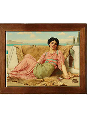 高德沃德女性人物画油画陶瓷画瓷板画瓷片画客厅装饰画墙壁挂画