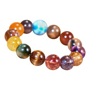 PLSTONE普琳丝奢质水晶天然珠宝级老矿水晶多宝圆珠DIY手链手串女