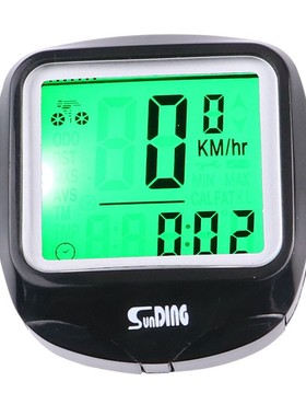 sunding顺东568AE自行车码表中背光里程表英文夜光单车
