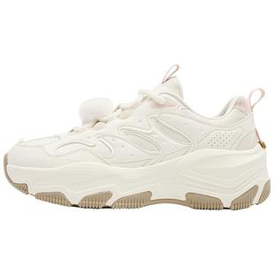 乔丹松饼鞋女休闲鞋加绒保暖棉鞋2025冬季革面防水运动鞋软底鞋子