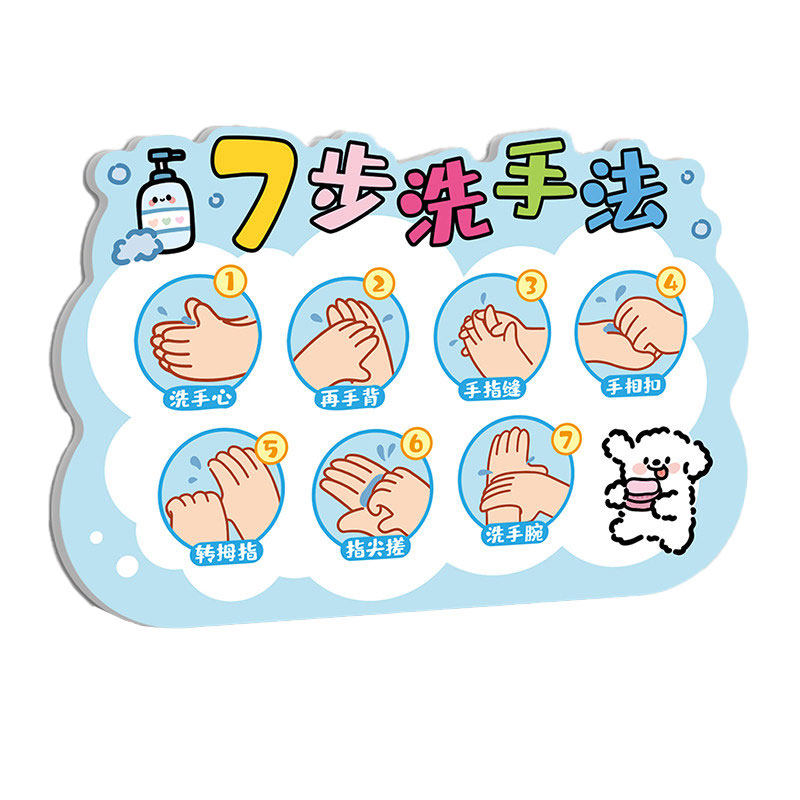 七步洗手法幼儿园洗手间标识牌