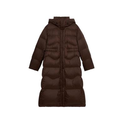 商场同款飞鸟和新酒咖色羽绒服女收腰时尚女装三防面料外套