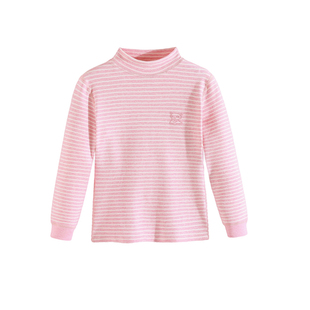 儿童秋衣男童纯棉半高领女童全棉中领大童彩棉棉毛衫无骨冬季加厚