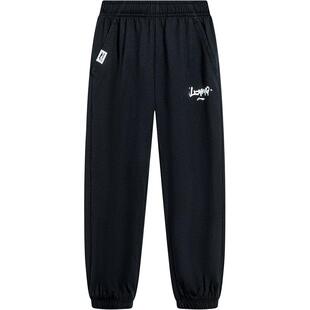 李宁儿童加绒裤子男孩新款冬季男童装女中大童青少年棉裤卫裤冬装