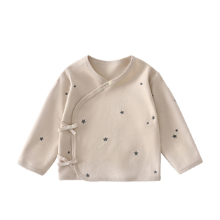 新生婴儿半背衣秋季纯棉a类0到3个月宝宝衣服女宝打底单上衣52码9