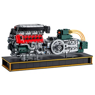 2026新款拉法V12汽车引擎发动机积木模型摆件拼装玩具男生日礼物