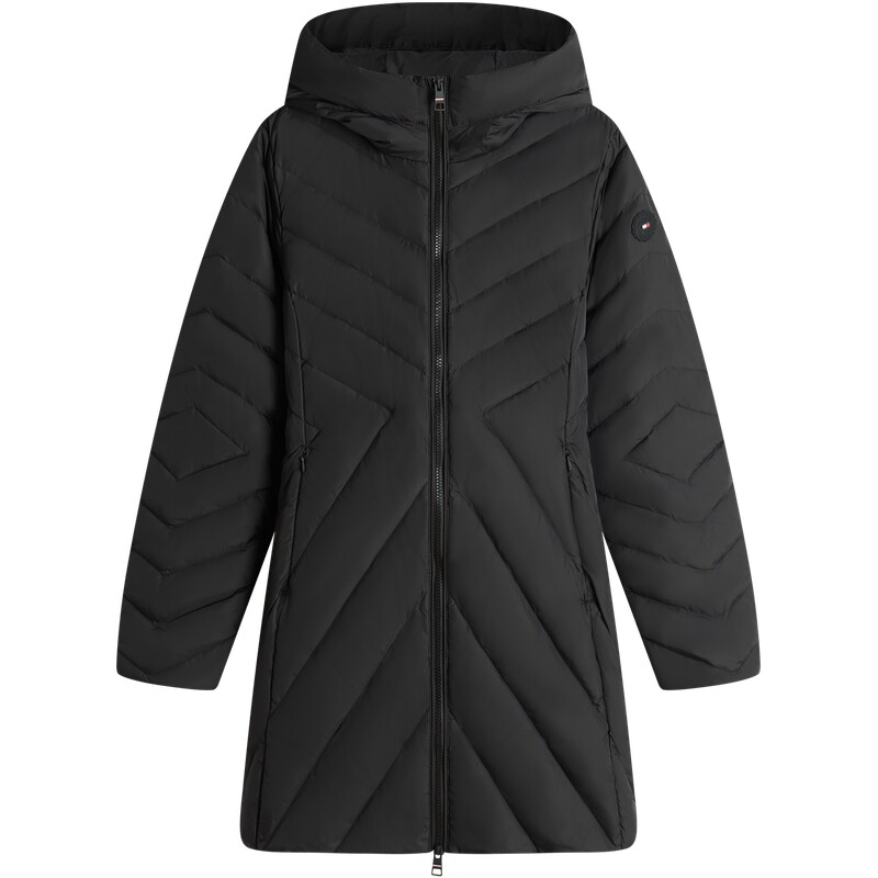 Tommy女装防泼水中长连帽羽绒服