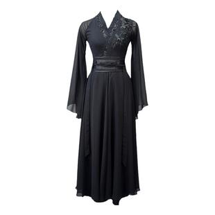 黑色舞蹈服新款古典舞服装演出服易安醉古风飘逸大摆裙表演服艺考