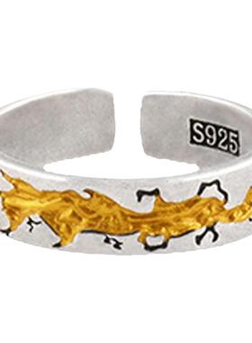 欧美复古地之裂痕戒指男潮