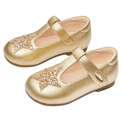 斯纳菲女童春季气质银色皮鞋