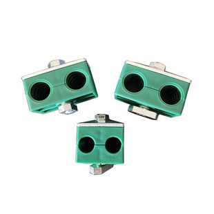 管夹导轨双孔油管液压塑料管扣管子固定紧固双夹卡箍管钢铜支架器