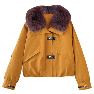 小个子版型好毛毛翻领派克羽绒服内胆女2025冬装新款加厚短款外套