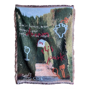 click家居“波波里花园”针织空调毯子沙发盖毯房间艺术装饰挂毯